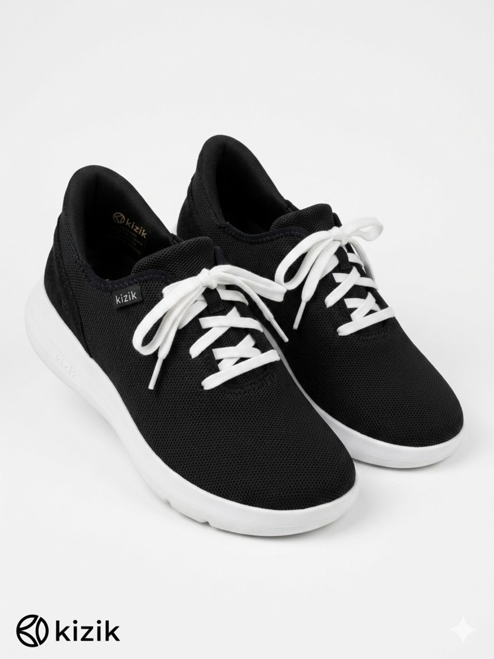 Kizik Madrid Eco Knit Hands Free Sneakers Men Size 9 Women 10.5 Black Walking